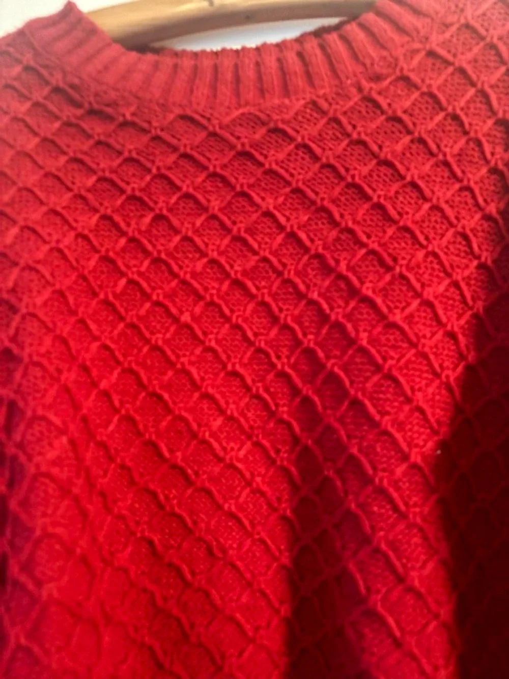 Red Cable Knit Women’s Sweater